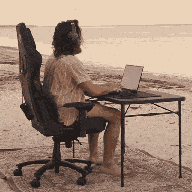 Working At The Beach Ttthefineprinttt GIF - Working At The Beach Ttthefineprinttt Typing GIFs