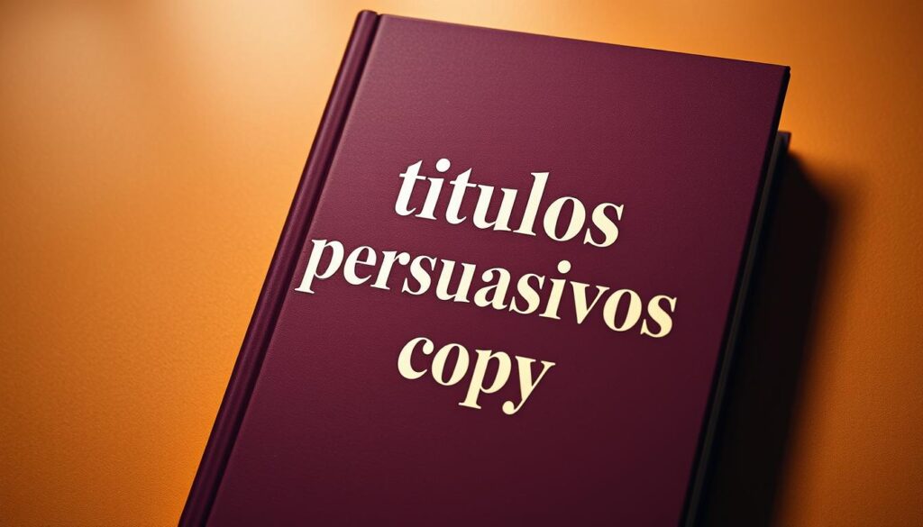 A captivating book cover with a bold, persuasive title "títulos persuasivos copy" prominently displayed in the center. The title appears in a sleek, modern font with a touch of metallic sheen, drawing the viewer's attention. The background is a subtle gradient, ranging from a deep, rich burgundy at the top to a warm, earthy ochre at the bottom, creating a sophisticated and refined atmosphere. Subtle lighting casts soft shadows, adding depth and dimension to the composition. The overall design exudes a sense of authority, expertise, and the promise of valuable insights within the pages.