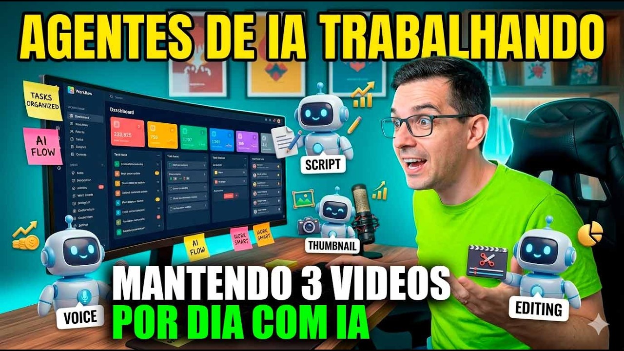Como Eu Uso Agentes de IA Para Postar 3 Vídeos Todos os Dias