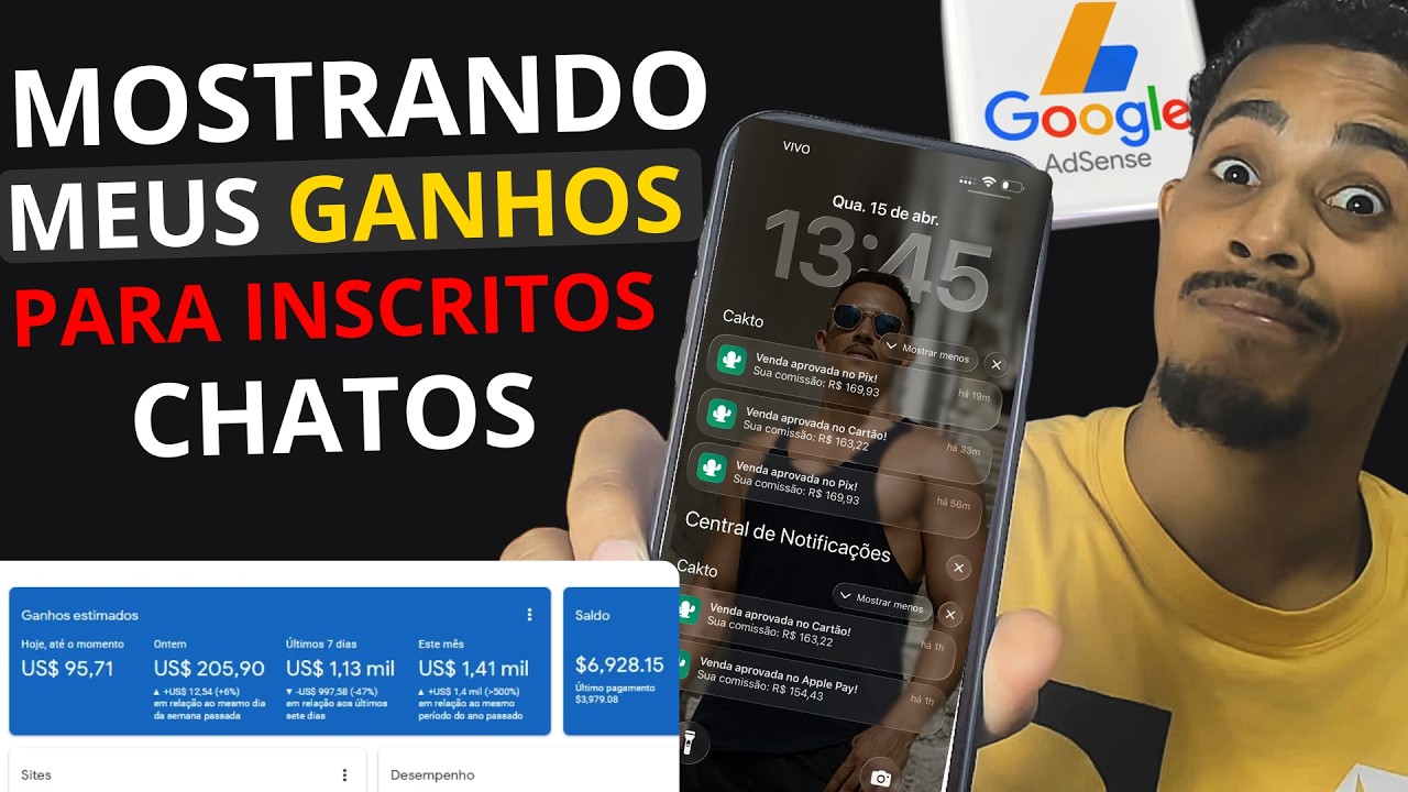 MOSTRANDO OS meus ganhos de 6 anos de INTERNET