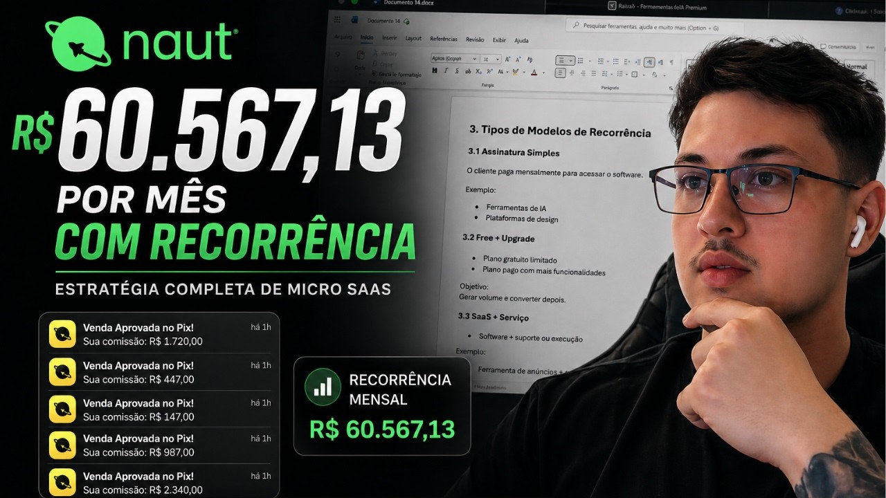 R$60.567,13 por mês com recorrência! Estratégia completa…(Call gravada -Micro Saas)