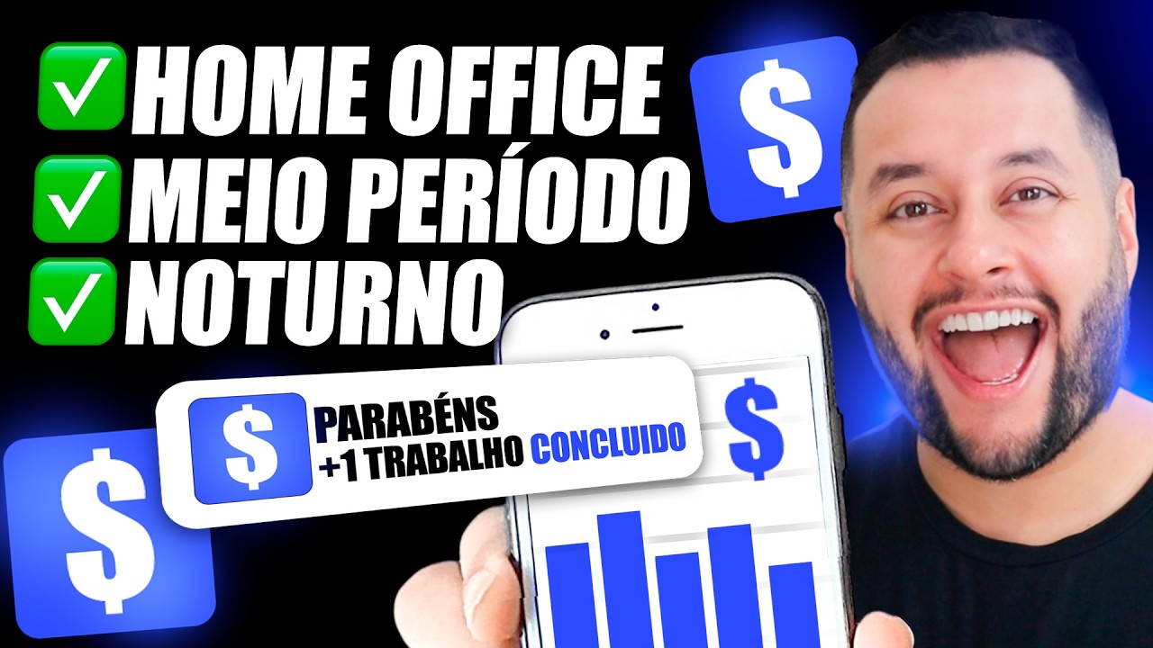 Testei 4 Trabalhos HOME OFFICE para Trabalhar EM CASA MEIO PERÍODO (Noturno)