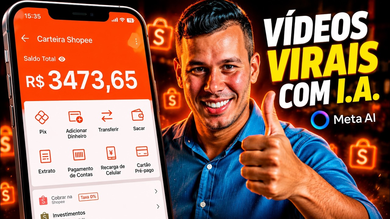 COMO FAZER VÍDEOS VÍRAIS COM I.A – VENDO 3K POR DIA NA SHOPEE