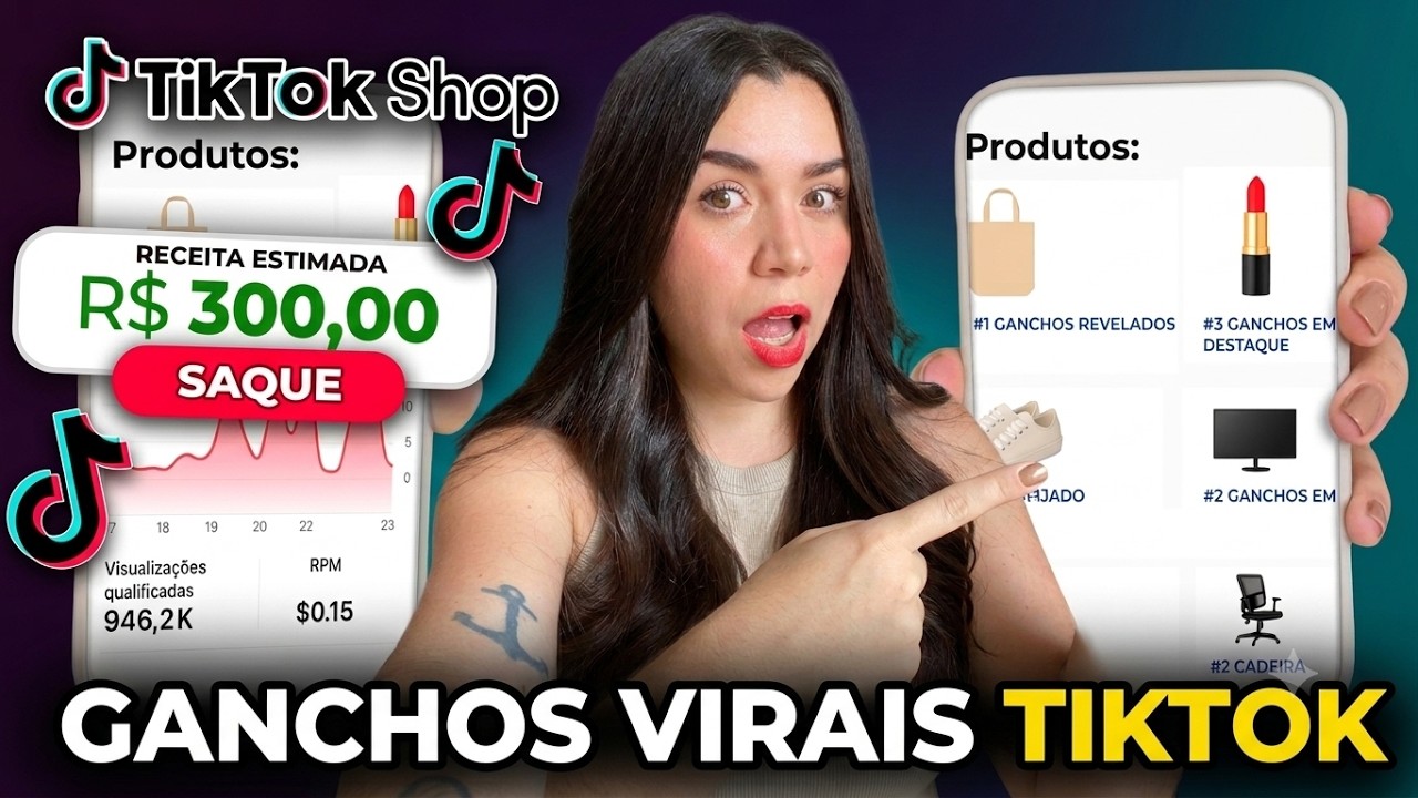 COMO GANHAR 300 REAIS POR SEMANA NO TIKTOK SHOP (ESSES 6 GANCHOS VÃO FAZER SEUS VÍDEOS EXPLODIREM)