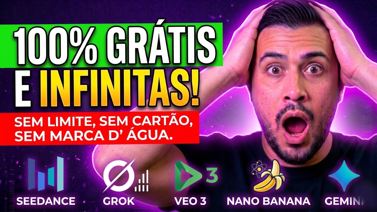 SEEDANCE 2.0, GROK E VEO 3.1 TOTALMENTE GRÁTIS E INFINITOS (110 VÍDEOS AO DIA!!) – Canal Dark