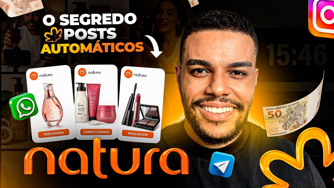 NATURA AFILIADOS: Como GERAR POSTS AUTOMÁTICOS para WhatsApp, Telegram e Instagram