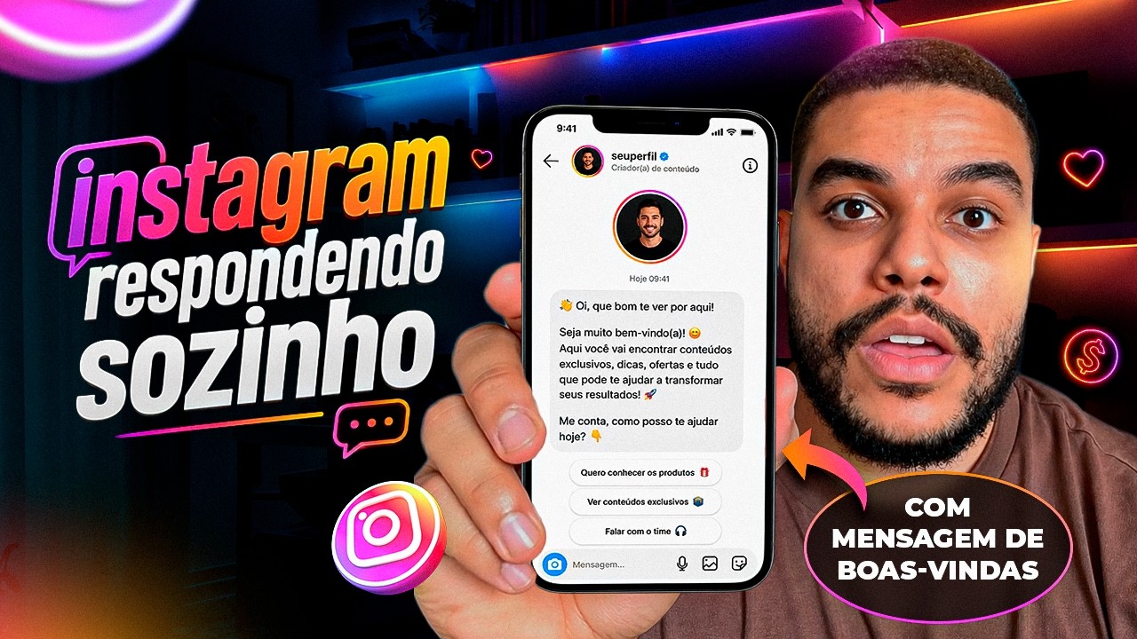 ✅ COMO CRIAR MENSAGEM DE BOAS-VINDAS NO INSTAGRAM E FAZER ELE ATENDER SOZINHO