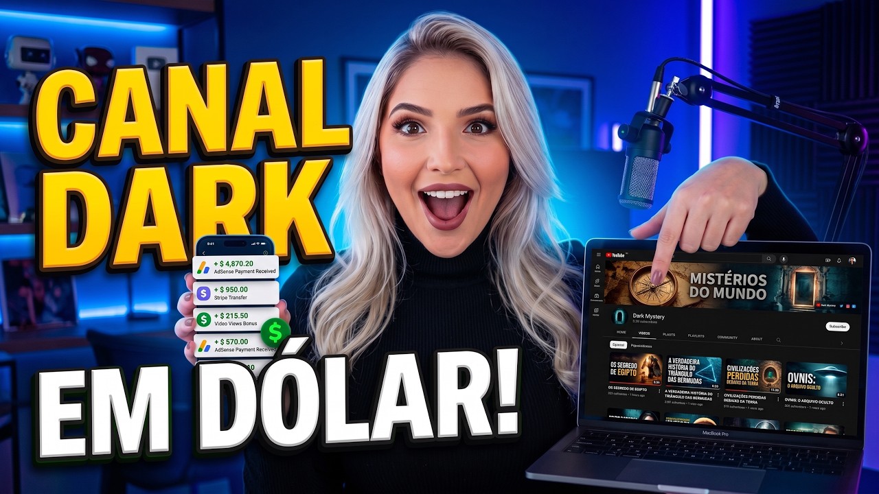Como fiz R$5 mil SEM APARECER num Canal Dark com IA | Mari Rel