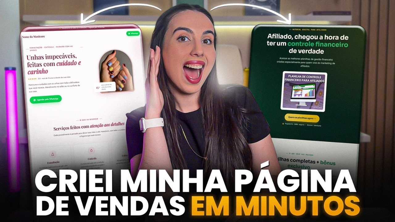 Criei Minha PÁGINA DE VENDAS Em Minutos Com IA! Passo a Passo Completo Para Criar Sua Página Do Zero