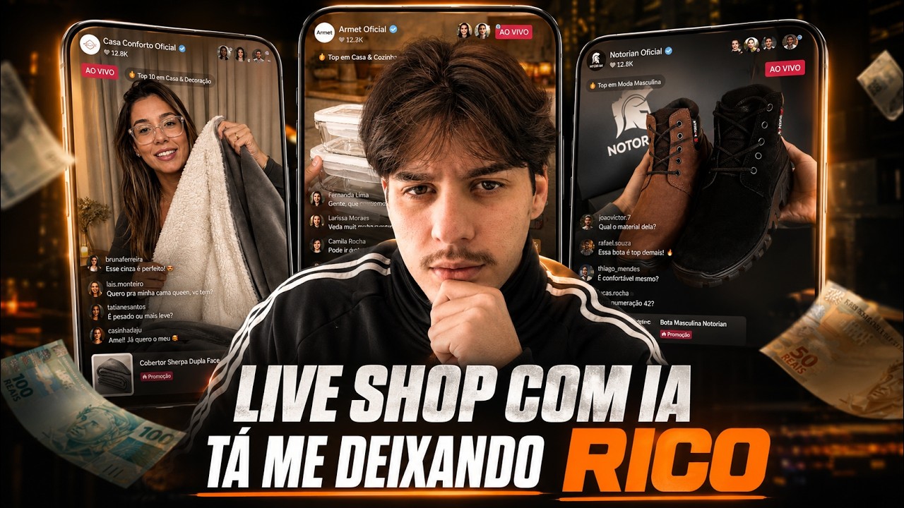Criei uma LIVE SHOP com IA que Vende pra Mim 24h Por Dia