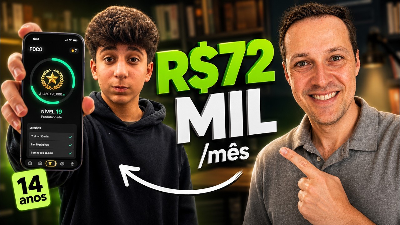 Ele Tem 14 ANOS e Criou um APP de R$ 72 MIL/MÊS (Eu COPIEI com IA)