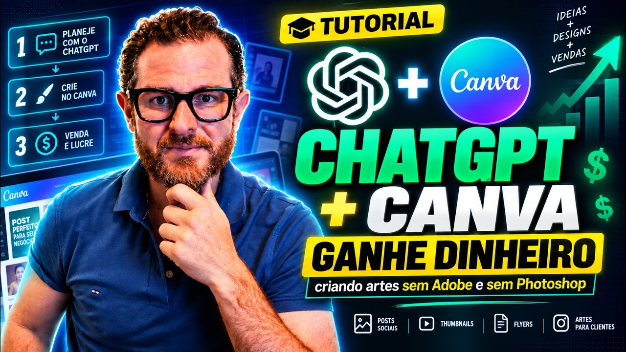 Como Ganhar Dinheiro com Chat GPT + Canva (Tutorial Completo de Imagens e Sites)