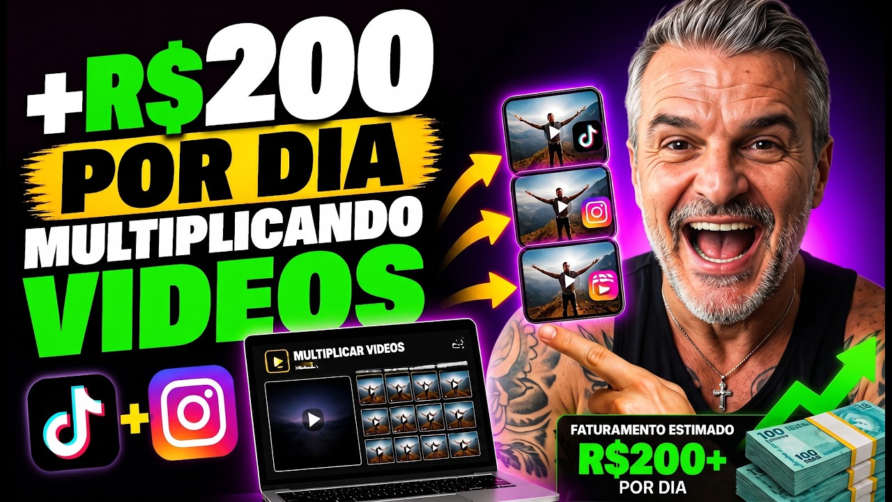 R$200 POR DIA no TikTok: A Estratégia do Multiplicador de Vídeos Sem Aparecer