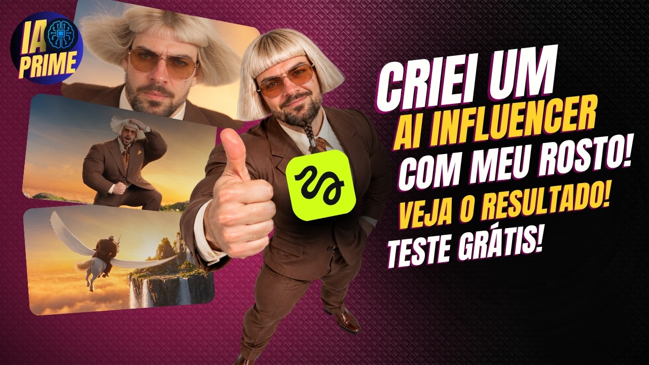 CRIEI UM INFLUENCIADOR DE IA COM O MEU PRÓPRIO ROSTO – VEJA O RESULTADO